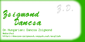 zsigmond dancsa business card